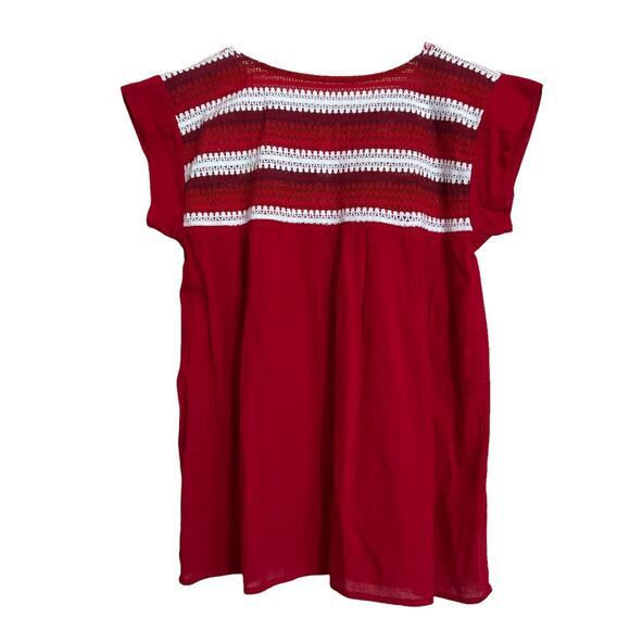 Vintage Red Mexican Embroidered Top Size Xl - Picture 7 of 10